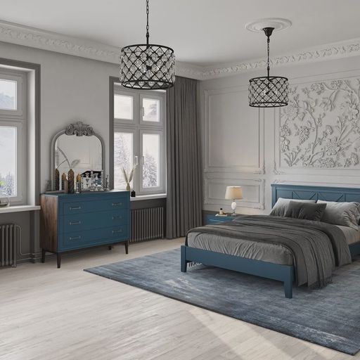 Комод «Гориция», 3 ящика, сапфировый